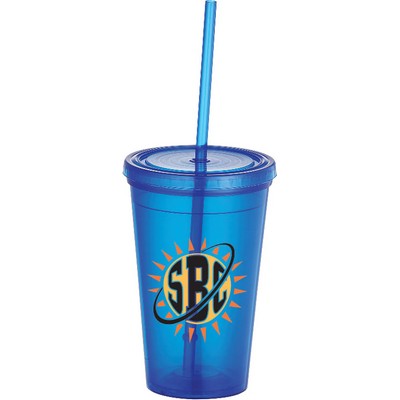 Iceberg 16oz Double-Wall Tumbler w/Straw