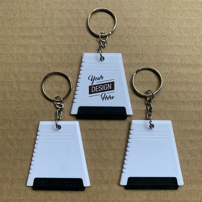 Mini Trapezoid Plastic Ice Scraper Keychain