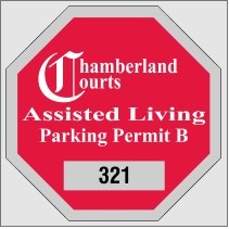 Clear Polyester Octagon Parking Permit Decal w/Face Adhesive