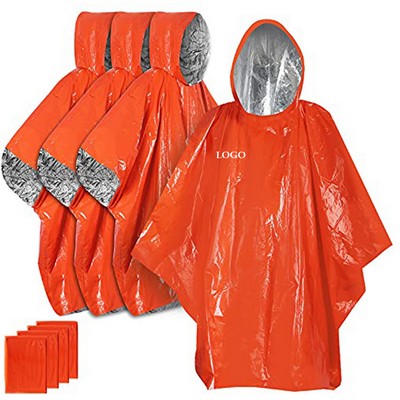 Outdoor Thermal Emergency Raincoat Poncho