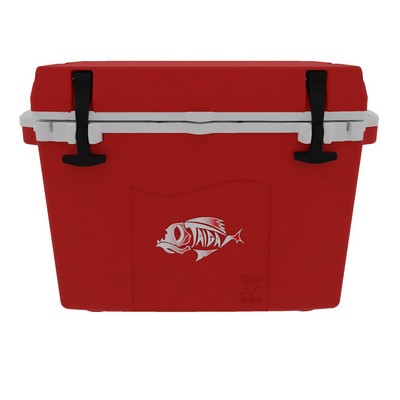 Taiga 27 Quart Cooler: Taiga Fish Logo With Custom Lid Graphic