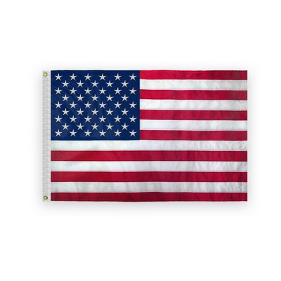 2'X3' Cotton 1ply USA Embroidered Flag;