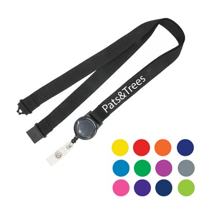 Neck Lanyard w/ Badge Reel & Safe Buckle