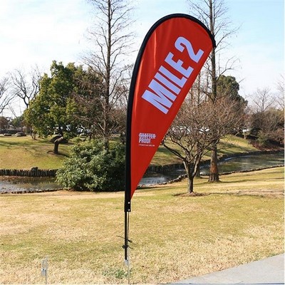 7' Double Size Fiber Glass And Aluminum Teardrop Banner