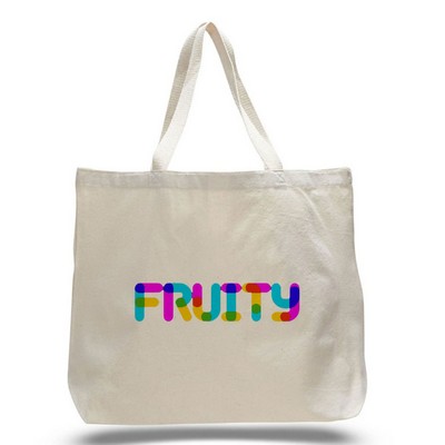 Organic Jumbo Tote Bag W/ Lightweight 7 Oz. Cotton Canvas