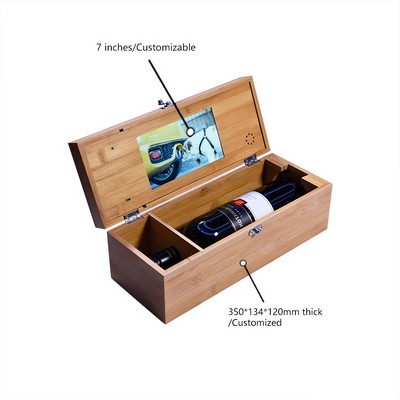 7" High Quality Custom Music Wine luxury wooden video gift box