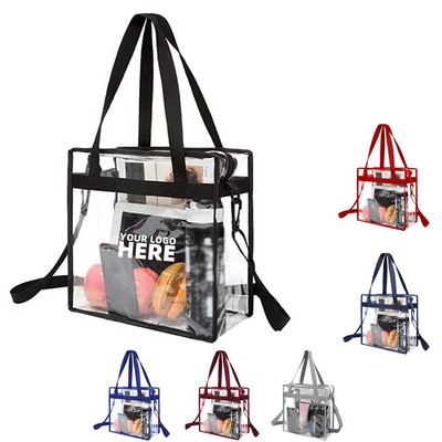 Clear Tote Bag w/Zipper Closure