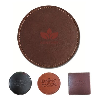 3.8In Premium Pu Leather Coaster