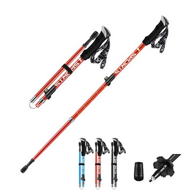 Adjustable Anti Shock Trekking Poles With Compass