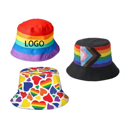 LGBT Pride Rainbow Polyester Unisex Bucket Hat Outdoor Fishman Hat