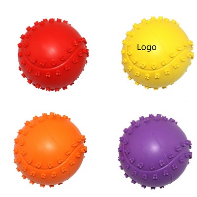 2.36 Inch Outdoor Interactive Dog Chews Rubber Pet Tennis Squeaky Dog Ball