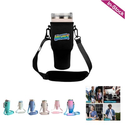 Neoprene Water Bottle Holder with Adjustable Shoulder Strap