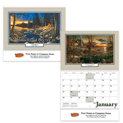 Full Color Woodland Retreat Spiral Wall Calendar