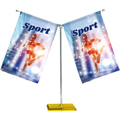 5.5"x8.3" Double Desktop Flag - 1 Side Imprint