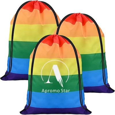 Rainbow Drawstring Backpack