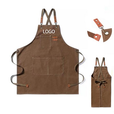 Cotton Canvas Cross Back Work Apron