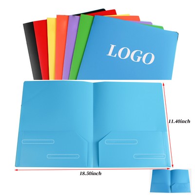 Plastic 2 Pocket Letter Size Heavyweight Folders