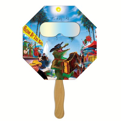 Stop Sign Hand Fan w/Fireworks Film