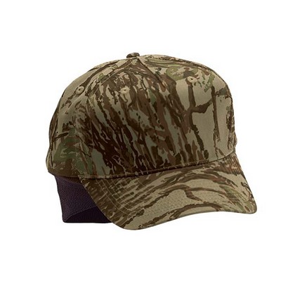 5 Panel Camouflage Cotton Twill Cap W/ Foldable Ear Flaps & Low Crown