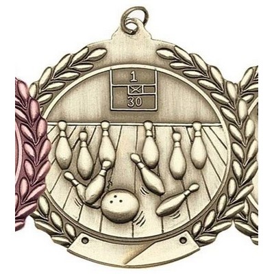 Medal, "Bowling" Die Cast - 2 3/4" Dia.