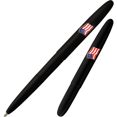 Bullet Space Pen w/Matte Black Finish & American Flag Emblem