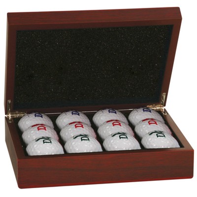 Rosewood Golf Ball Case - Gold Fill Laser Engraving