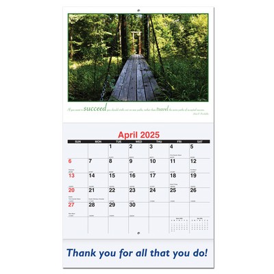 Motivations Monthly Wall Calendar w/Stapled (10 5/8"x18¼")