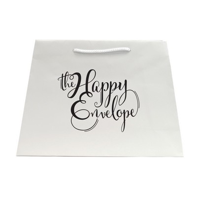 Inverted Trapezoid Matte White Paper Euro Tote (12.5/16"x5.25"x11")