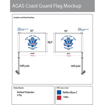 Coast Guard Car Flags 10.5x15 inch Premium