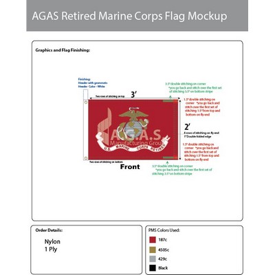 Marine Corps Retired Flags 2x3 foot