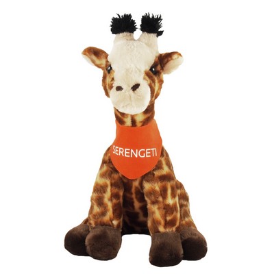 15" Giraffe Stuffed Animal w/Bandana & One Color Imprint