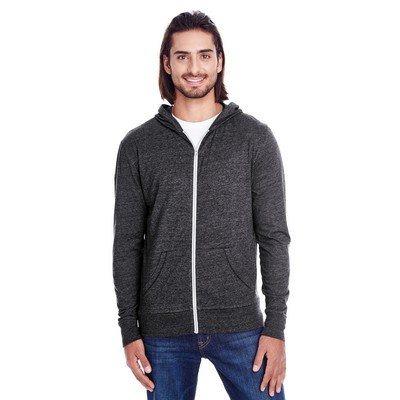 THREADFAST Unisex Triblend Full-Zip Light Hoodie