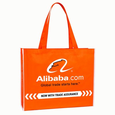 Custom Full-Color Laminated Non-Woven Promotional Tote Bag  19.5"x15.5"x5"