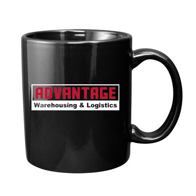 11 Oz. Vitrified C-Handle Mug (Black)