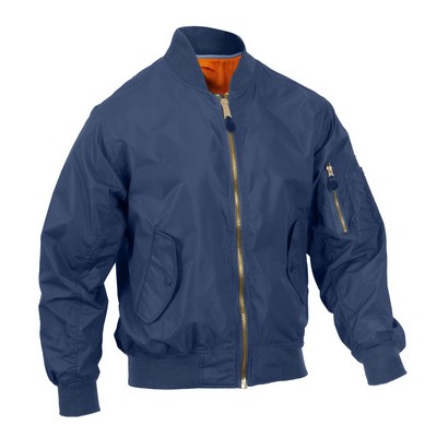 Navy Blue Lightweight MA-1 Flight Jacket (2X-Large)