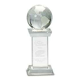 8" Crystal Globe on Clear Tower