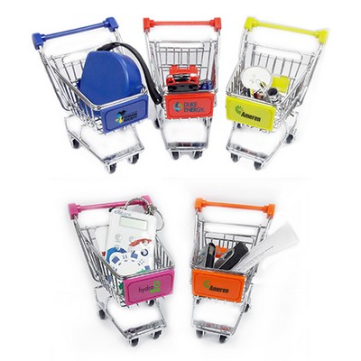 Mini Shopping Cart 5" L x 3.75" W x 5.75" H with Full Color Logo