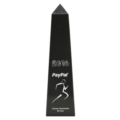 Medium Jet Black Marble Obelisk Pinnacle Award