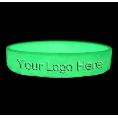 Glow In the Dark Debossed Silicone Wristband