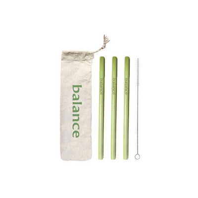 Green Bamboo Drinking Straw Kit 3- Reusable & Organic