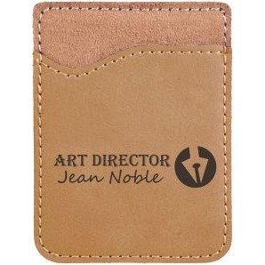 Tan Leatherette Cell Phone Wallet