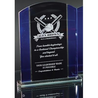 8¼" Black/Blue Glass Standing Award