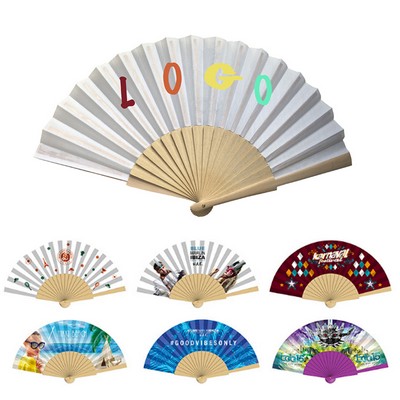 Wood Fabric Folding Fan