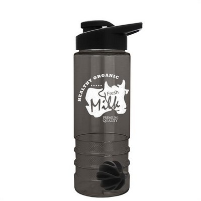 24 Oz. Transparent Salute Shaker Bottle w/Drink-Thru Lid