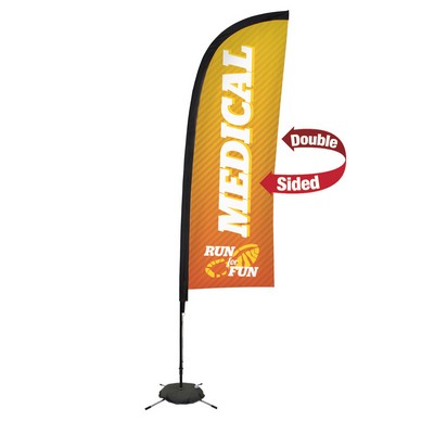 9' Premium Blade Sail Sign Flag, 2-Sided, Scissor Base