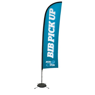 13' Premium Blade Sail Sign Flag, 1-Sided, Scissor Base