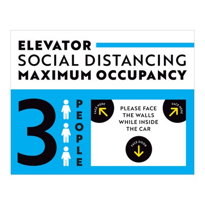 Social Distancing Elevator Sign Style 19 - (11"x14")