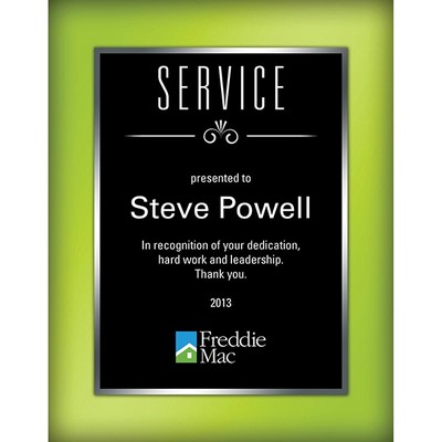 7" x 9" Splash of Color Plaque - Black & Lime Green