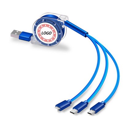 3A Retractable 3-In-1 Charging Cable