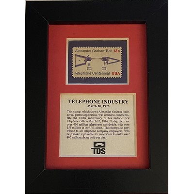 Framed Stamp Gift/Award Celebrating the Telephone Industry